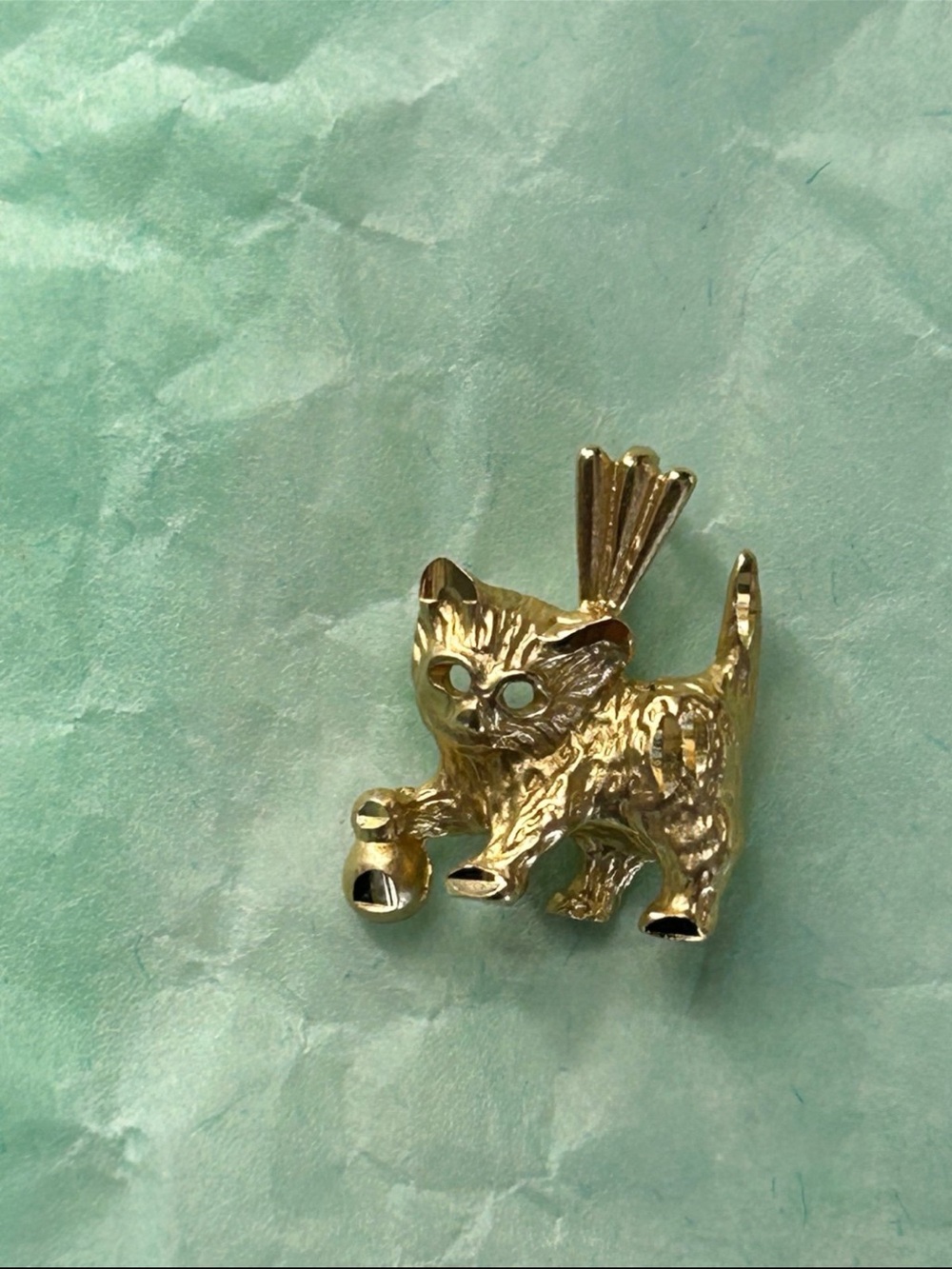 14k Cat Pendant Charm - Cat Pendant/Charm